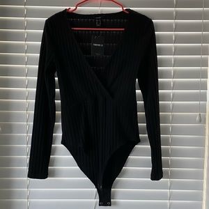 Forever 21 black ribbed bodysuit